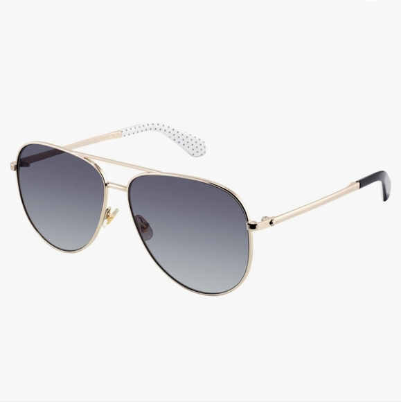 Kate Spade Isla Polarized Gold-Tone Aviator Sunglasses ISLA GS-0807-WJ BNWT $205 main image 8